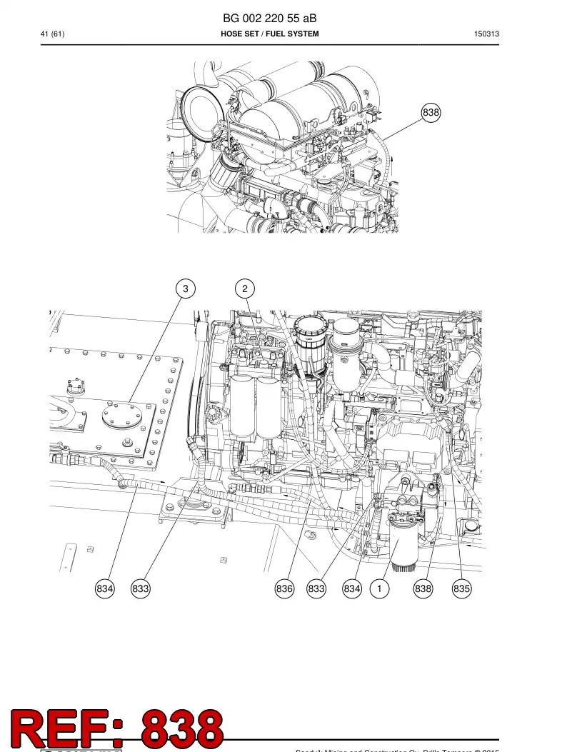 59209659 592 096 59 Hose Assembly, Fuel - Sandvik Technical Drawing