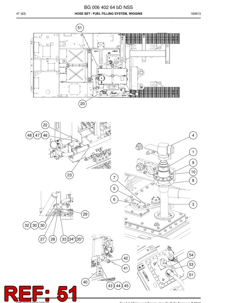 59210053 592 100 53 HOSE ASSY - Sandvik Technical Drawing