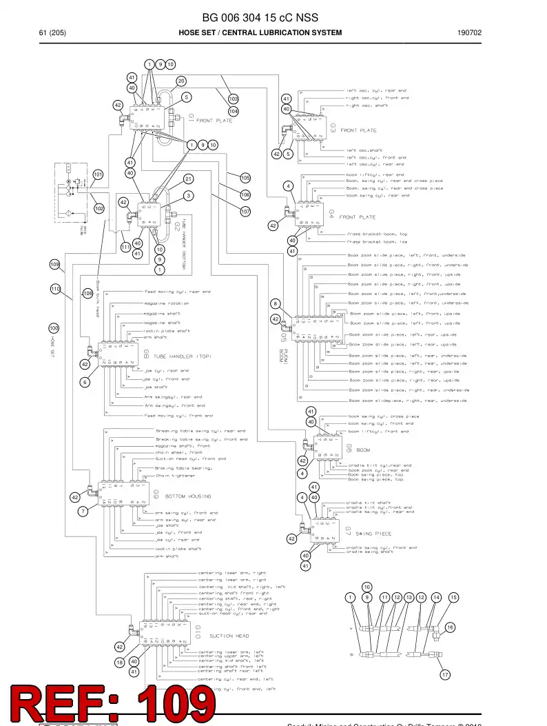 59210255a 592 102 55a Hose Assembly, Greasing - Sandvik Technical Drawing