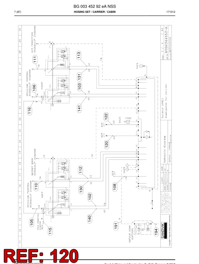 59210675 592 106 75 Hose Assembly, Hydraulic - Sandvik Technical Drawing