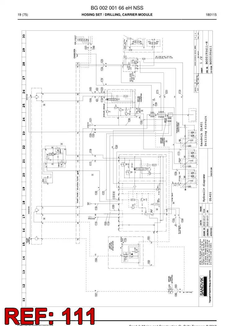 59211203 592 112 03 Hose Assembly, Hydraulic - Sandvik Technical Drawing