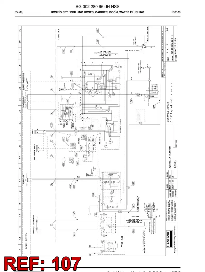 59211219 592 112 19 Hose Assembly, Hydraulic - Sandvik Technical Drawing