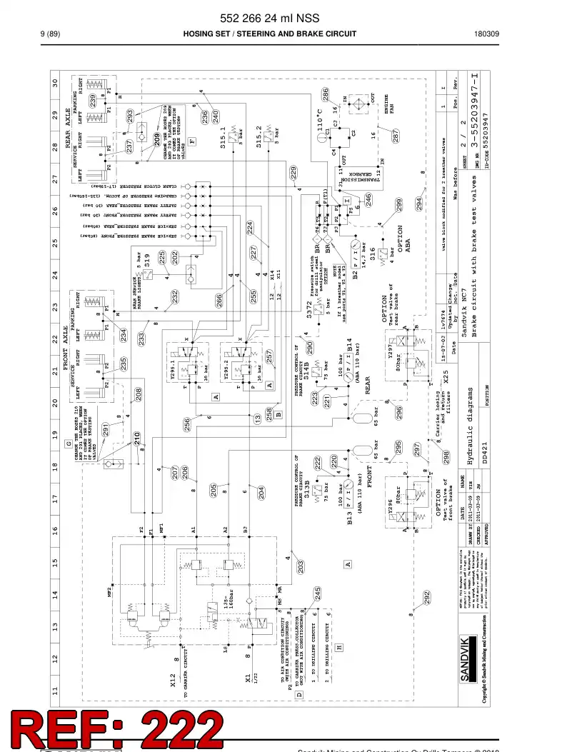 59211241b 592 112 41b Hose Assembly, Hydraulic - Sandvik Technical Drawing