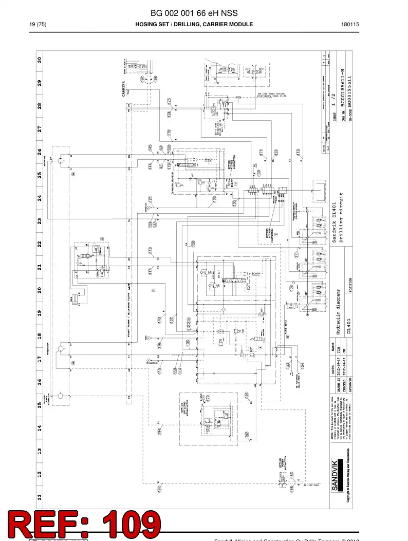 59211255 592 112 55 Hose Assembly, Hydraulic - Sandvik Technical Drawing