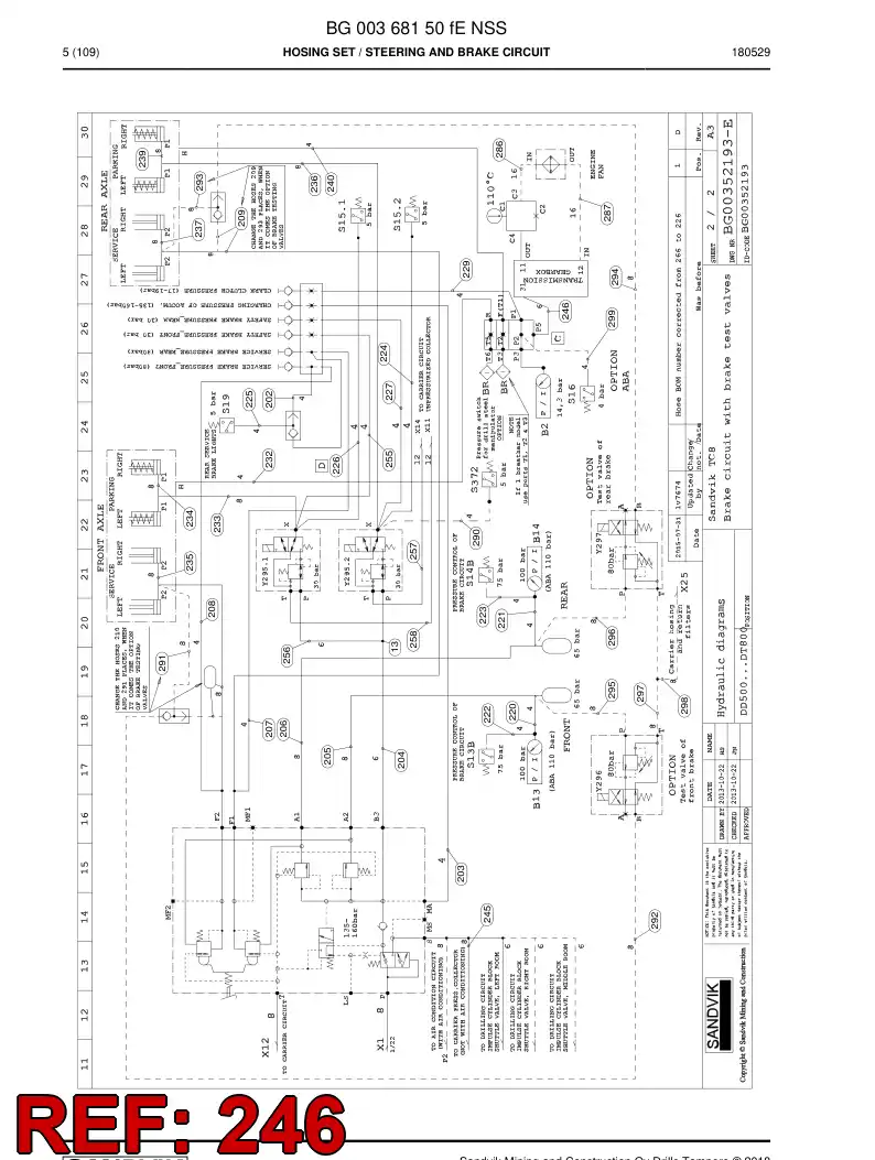 59211259 592 112 59 Hose Assembly, Hydraulic - Sandvik Technical Drawing