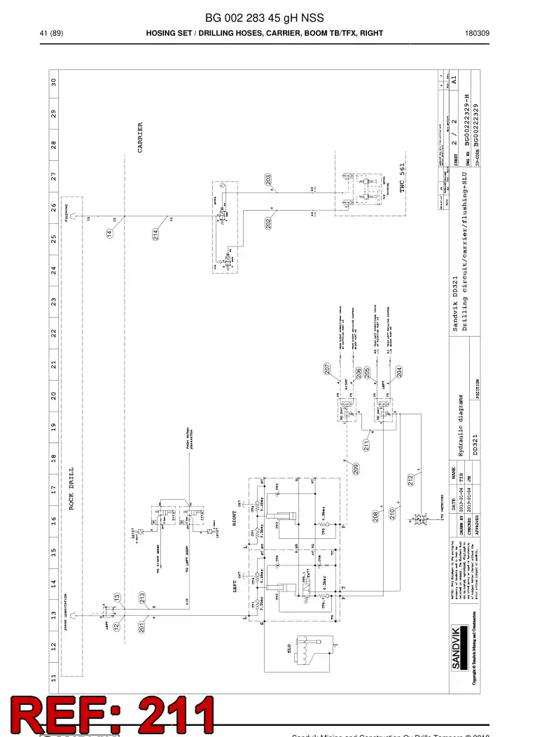 59211299 592 112 99 Hose Assembly, Hydraulic - Sandvik Technical Drawing
