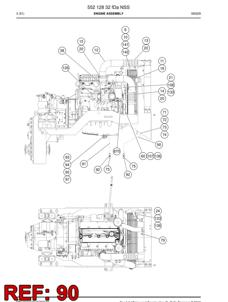 59211319b 592 113 19b Hose Assembly, Hydraulic - Sandvik Technical Drawing