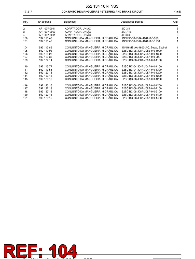 59211385b 592 113 85b ASSEMBLY DA HOSE, HYDRAULICULICA - Sandvik Technical Drawing