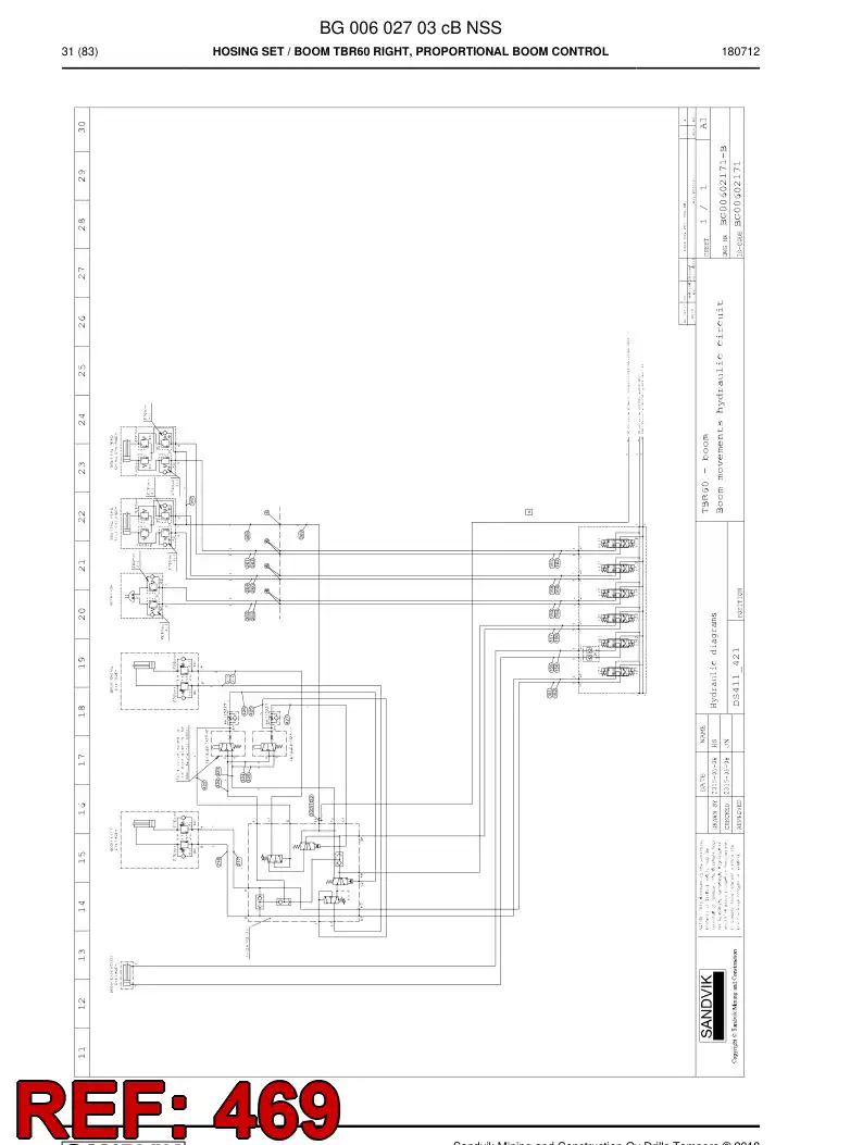 59211389 592 113 89 Hose Assembly, Hydraulic - Sandvik Technical Drawing
