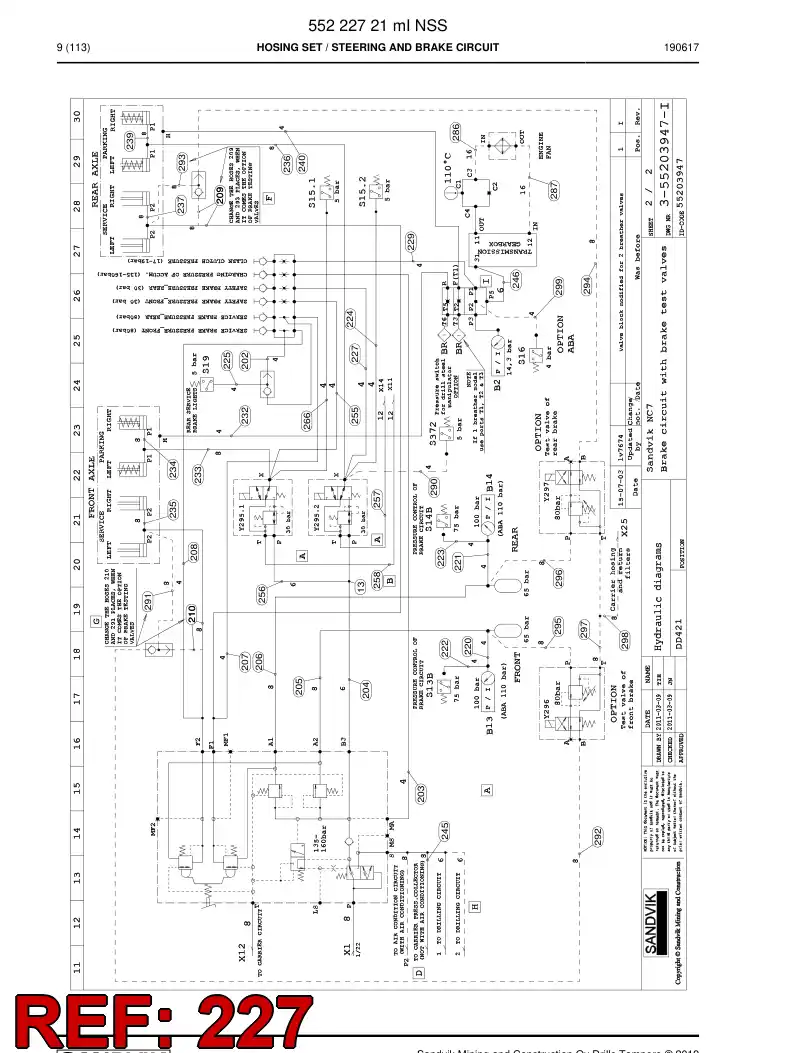 59211503b 592 115 03b Hose Assembly, Hydraulic - Sandvik Technical Drawing