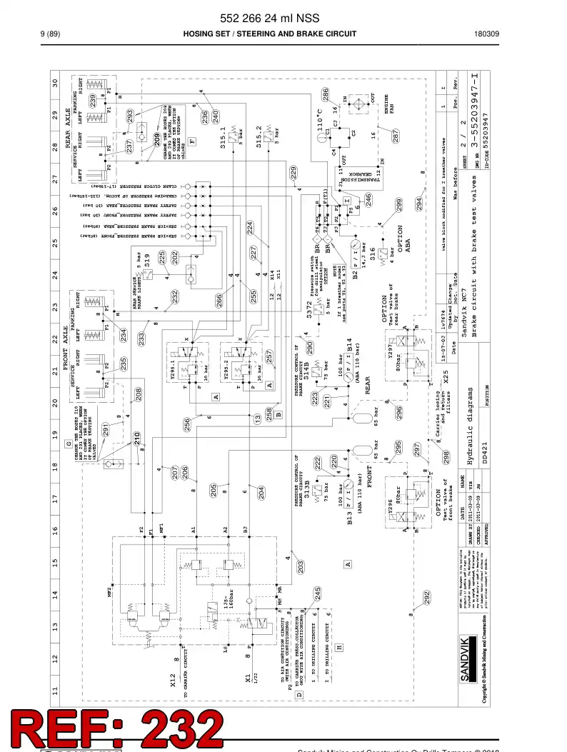 59211657b 592 116 57b Hose Assembly, Hydraulic - Sandvik Technical Drawing