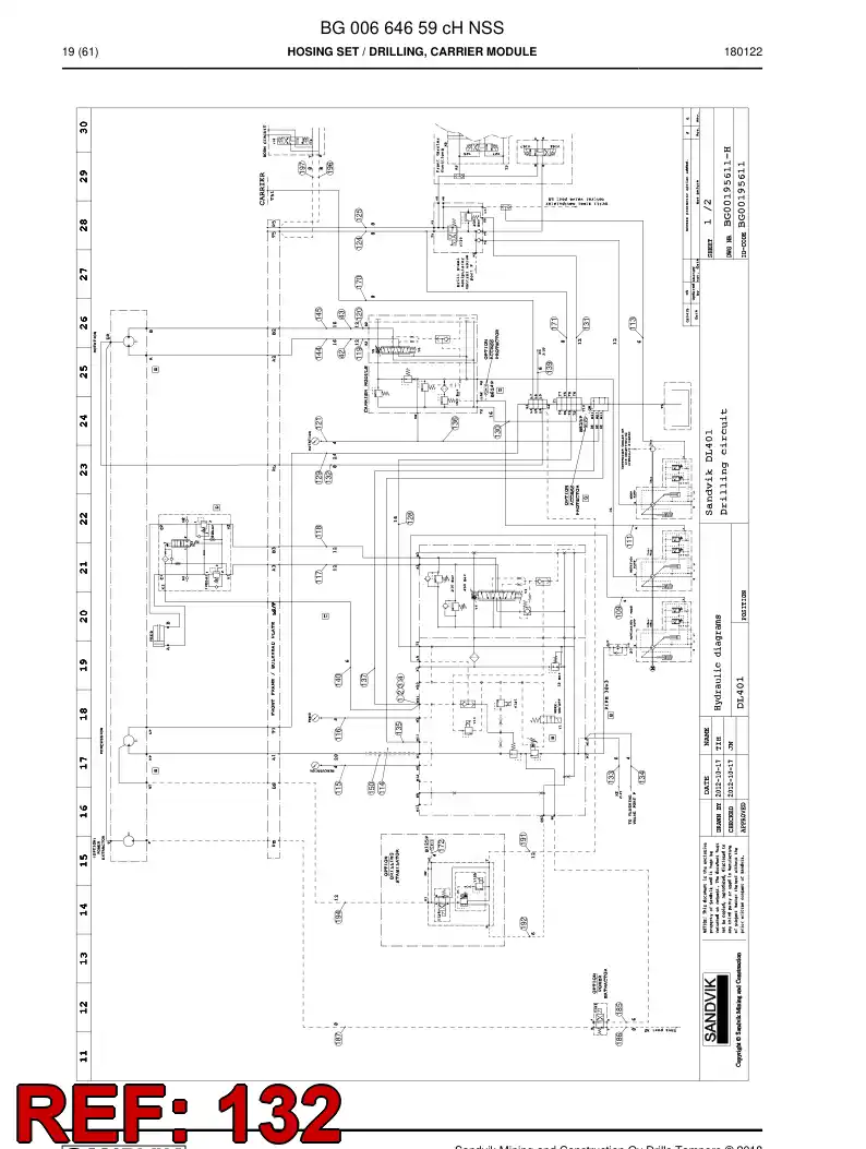 59212025c 592 120 25c Hose Assembly, Hydraulic - Sandvik Technical Drawing
