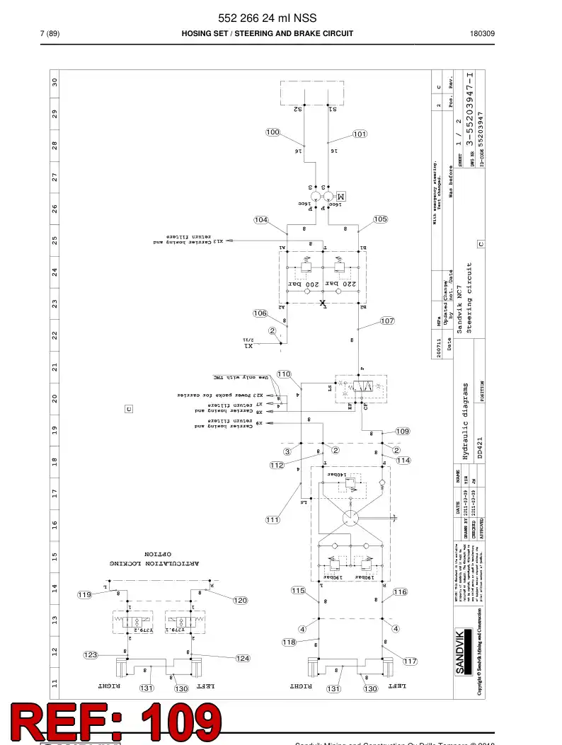 59212173c 592 121 73c Hose Assembly, Hydraulic - Sandvik Technical Drawing
