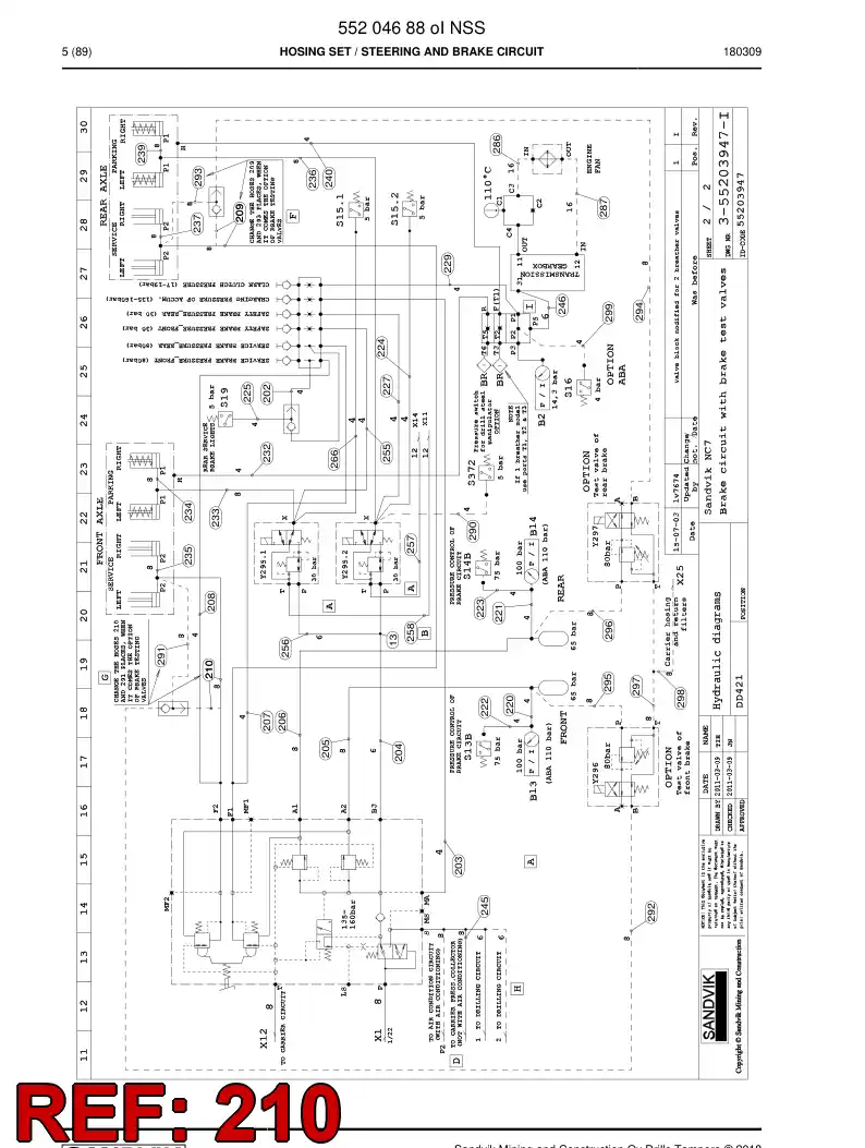 59212697c 592 126 97c Hose Assembly, Hydraulic - Sandvik Technical Drawing