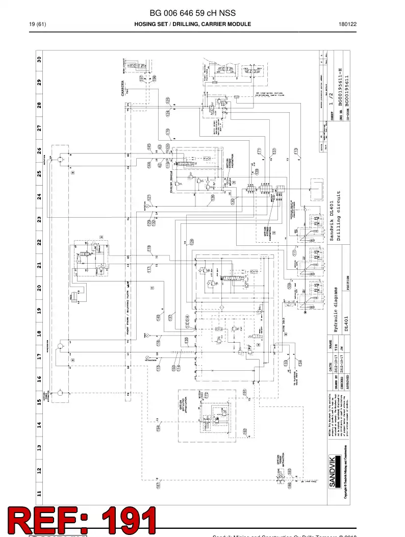 59213279c 592 132 79c Hydraulic hose assembly - Sandvik Technical Drawing