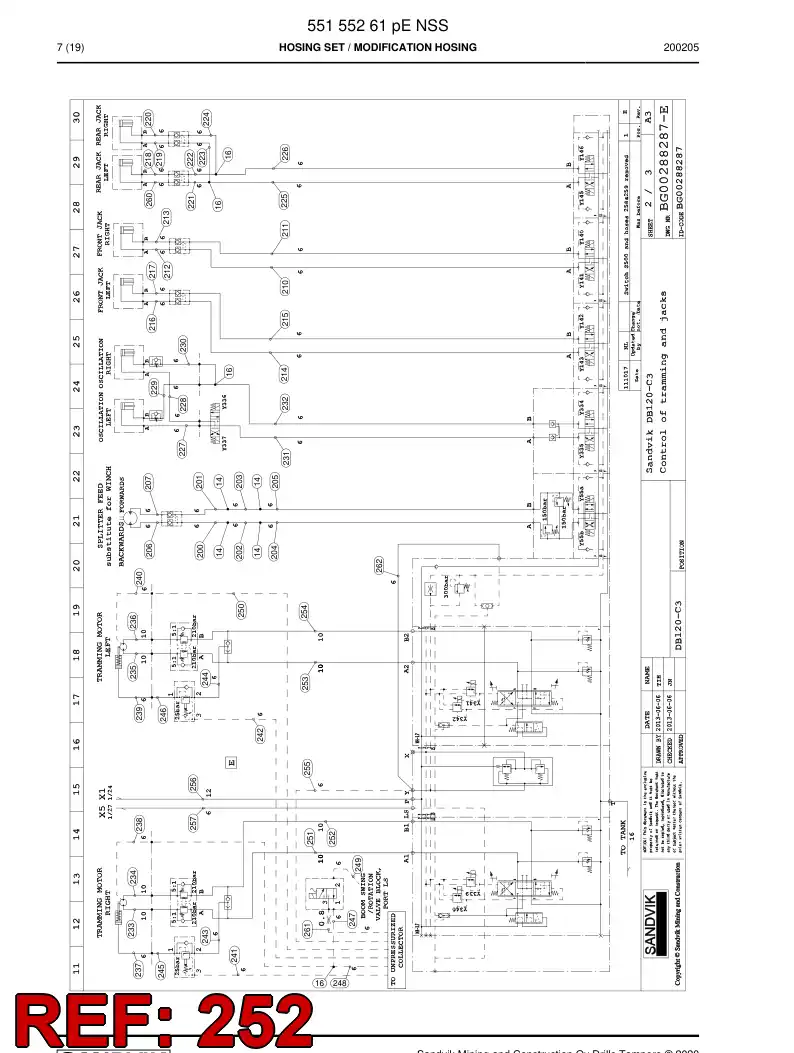 59213499 592 134 99 Hose Assembly, Hydraulic - Sandvik Technical Drawing