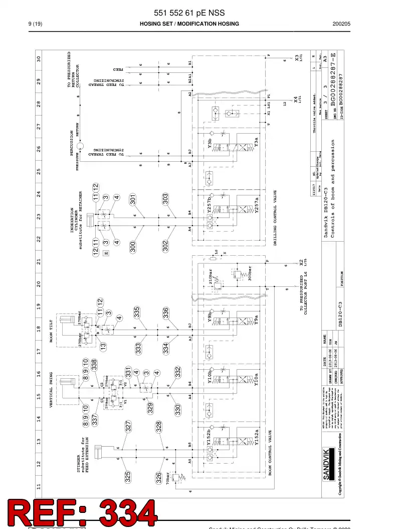 59213839 592 138 39 Hose Assembly, Hydraulic - Sandvik Technical Drawing