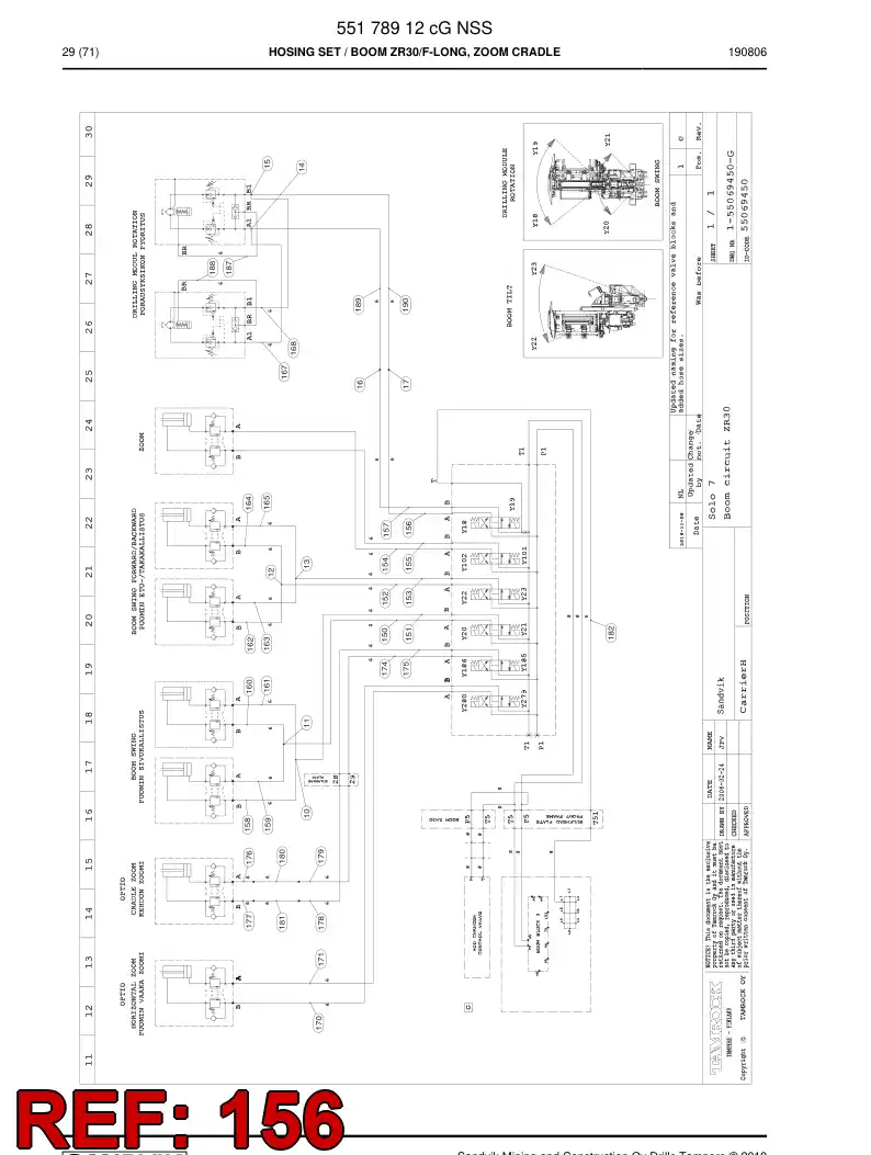 59214117 592 141 17 Hose Assembly, Hydraulic - Sandvik Technical Drawing
