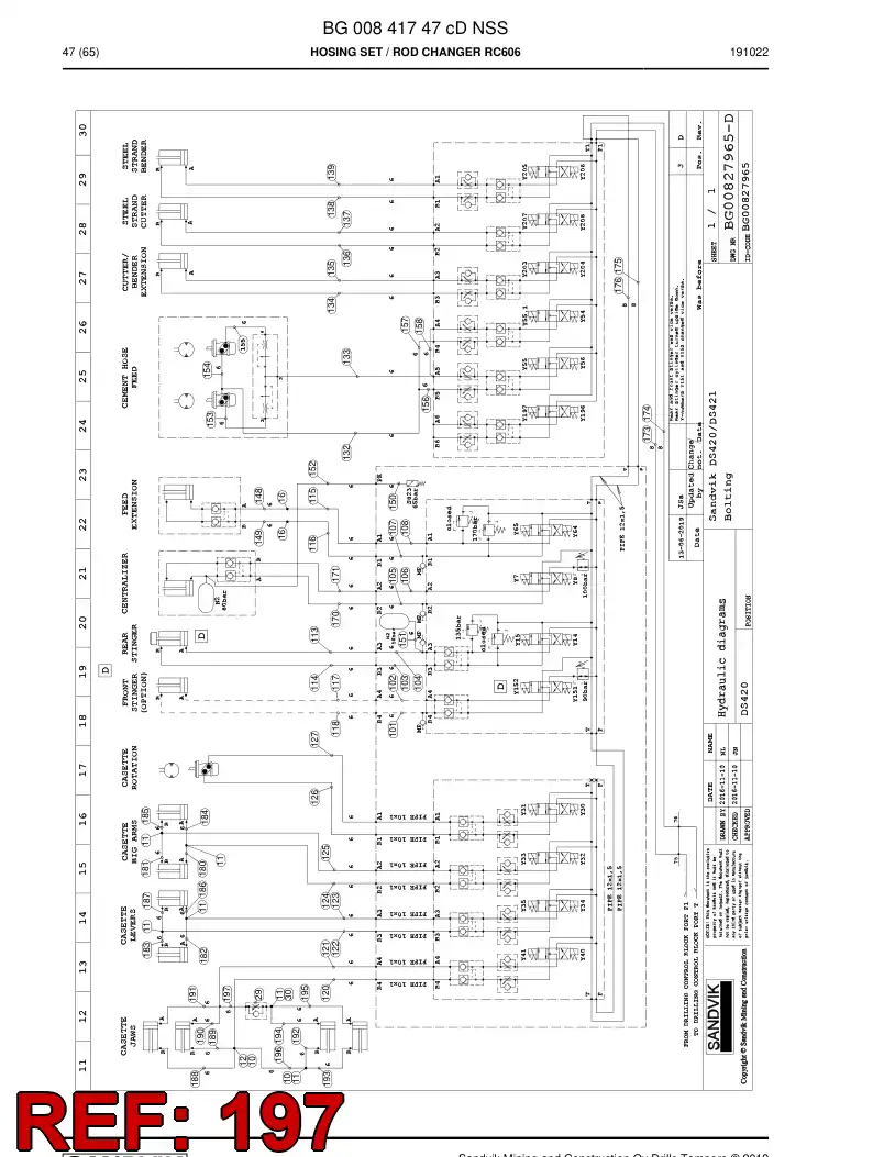 59214163 592 141 63 Hose Assembly, Hydraulic - Sandvik Technical Drawing