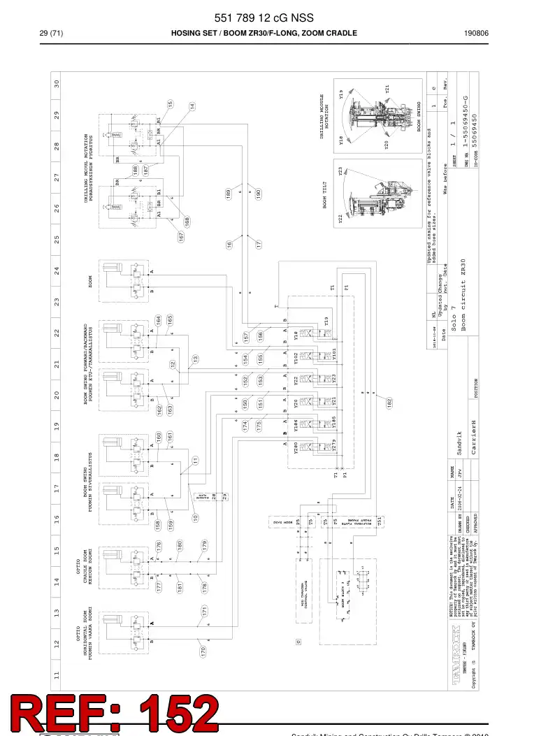 59214269 592 142 69 Hose Assembly, Hydraulic - Sandvik Technical Drawing