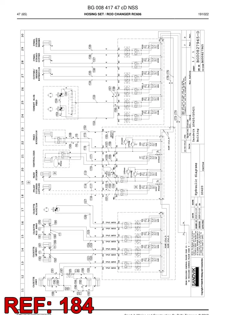 59214519 592 145 19 Hose Assembly, Hydraulic - Sandvik Technical Drawing