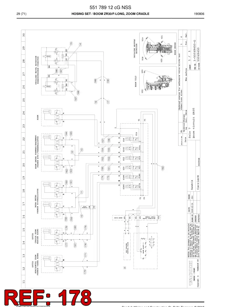 59215413 592 154 13 Hose Assembly, Hydraulic - Sandvik Technical Drawing