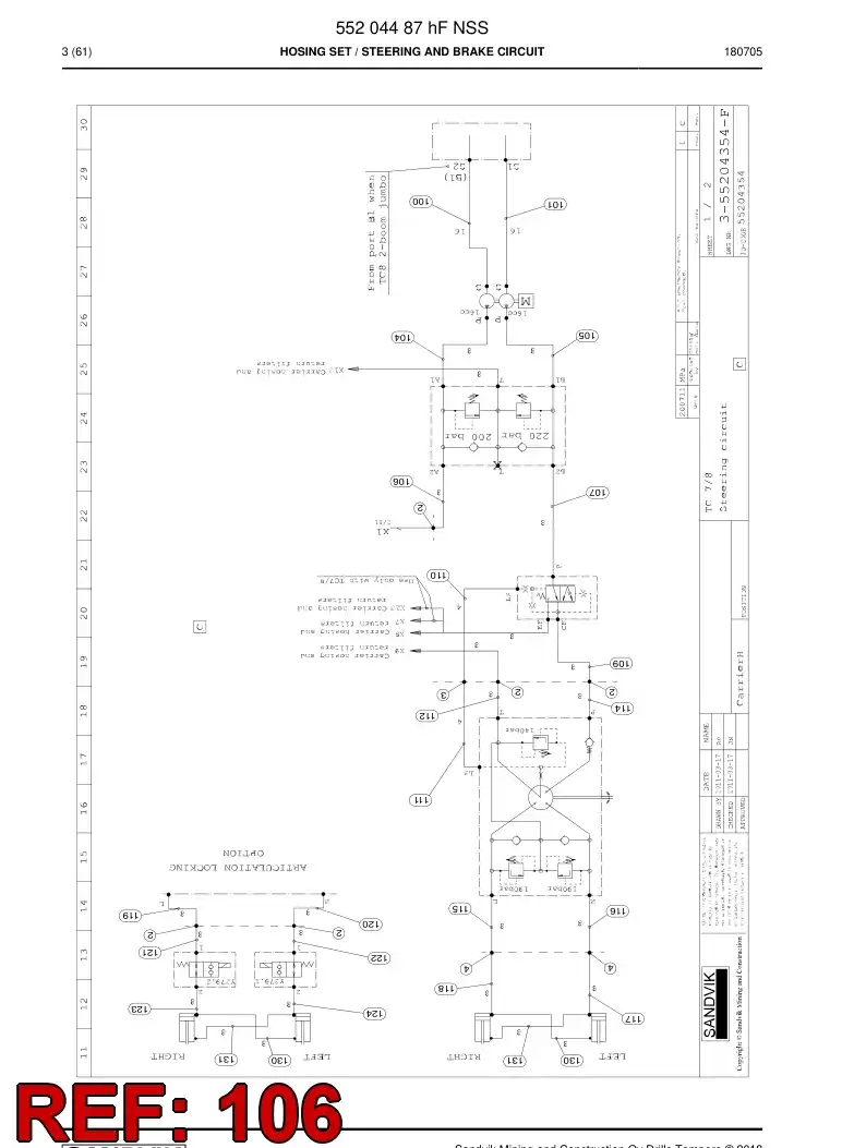 59216255c 592 162 55c Hose Assembly, Hydraulic - Sandvik Technical Drawing