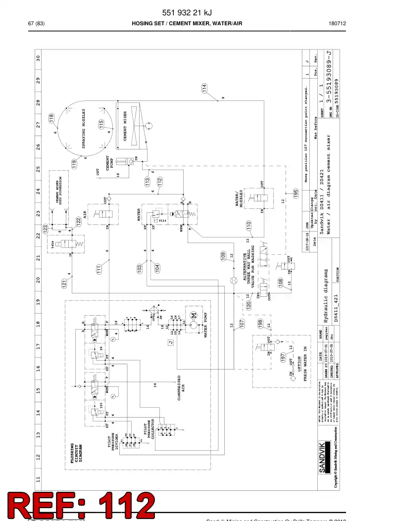59216265 592 162 65 Hose Assembly, Hydraulic - Sandvik Technical Drawing