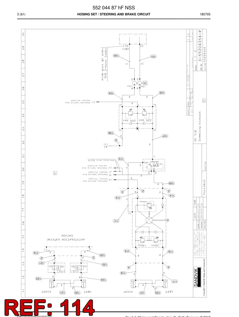 59216369c 592 163 69c Hose Assembly, Hydraulic - Sandvik Technical Drawing
