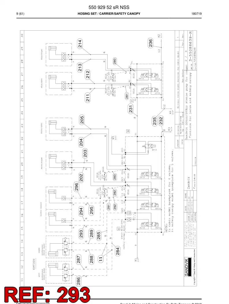 59216413 592 164 13 Hose Assembly, Hydraulic - Sandvik Technical Drawing