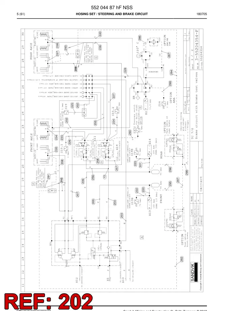 59216685b 592 166 85b Hose Assembly, Hydraulic - Sandvik Technical Drawing