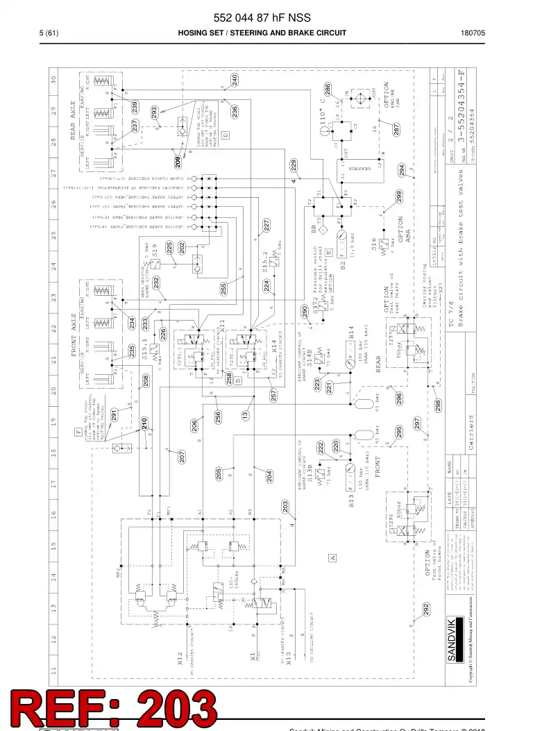 59216797b 592 167 97b Hose Assembly, Hydraulic - Sandvik Technical Drawing