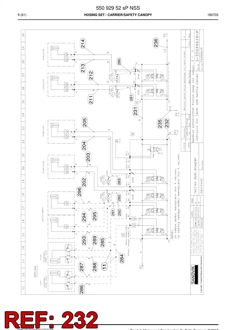 59216849c 592 168 49c Hose Assembly, Hydraulic - Sandvik Technical Drawing