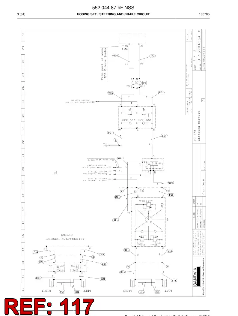 59216853c 592 168 53c Hose Assembly, Hydraulic - Sandvik Technical Drawing