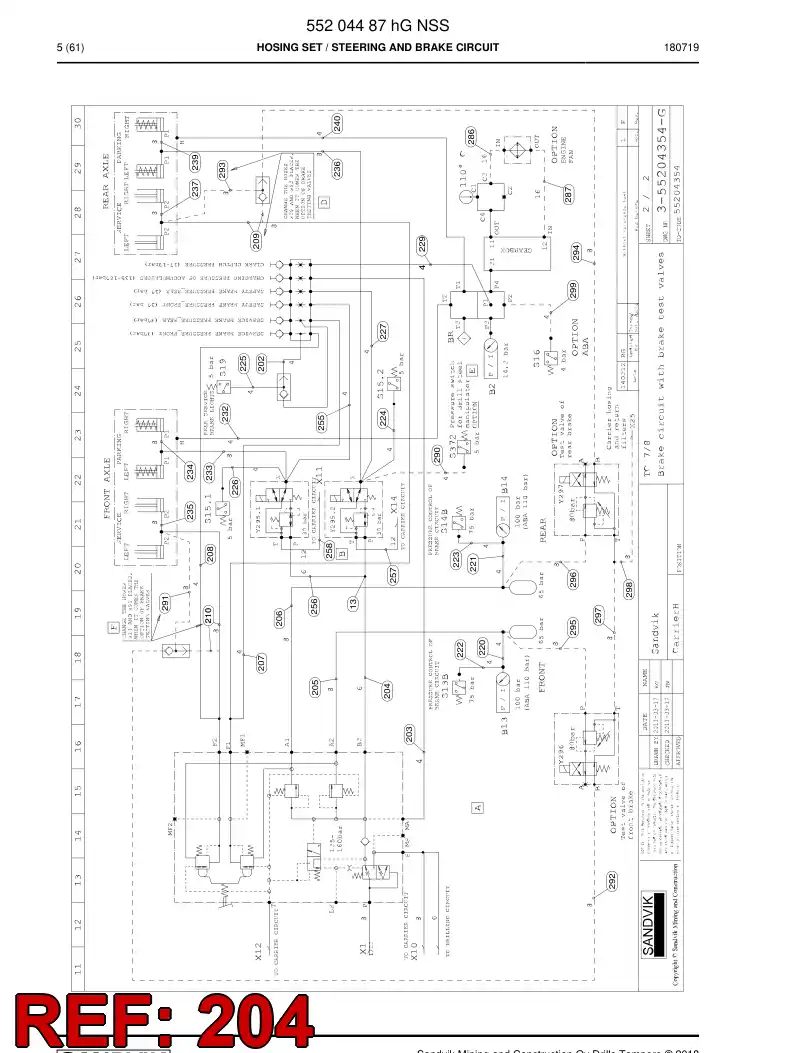 59216965 592 169 65 Hose Assembly, Hydraulic - Sandvik Technical Drawing