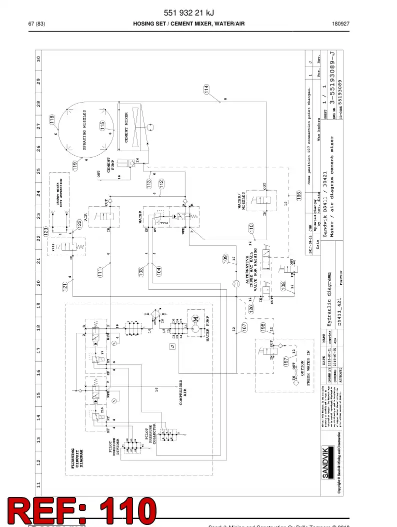 59217163 592 171 63 Hose Assembly, Hydraulic - Sandvik Technical Drawing