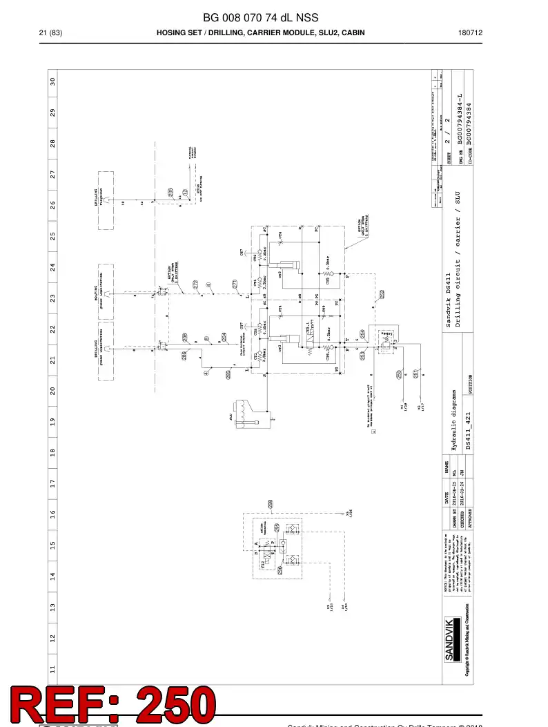 59217361 592 173 61 Hose Assembly, Hydraulic - Sandvik Technical Drawing