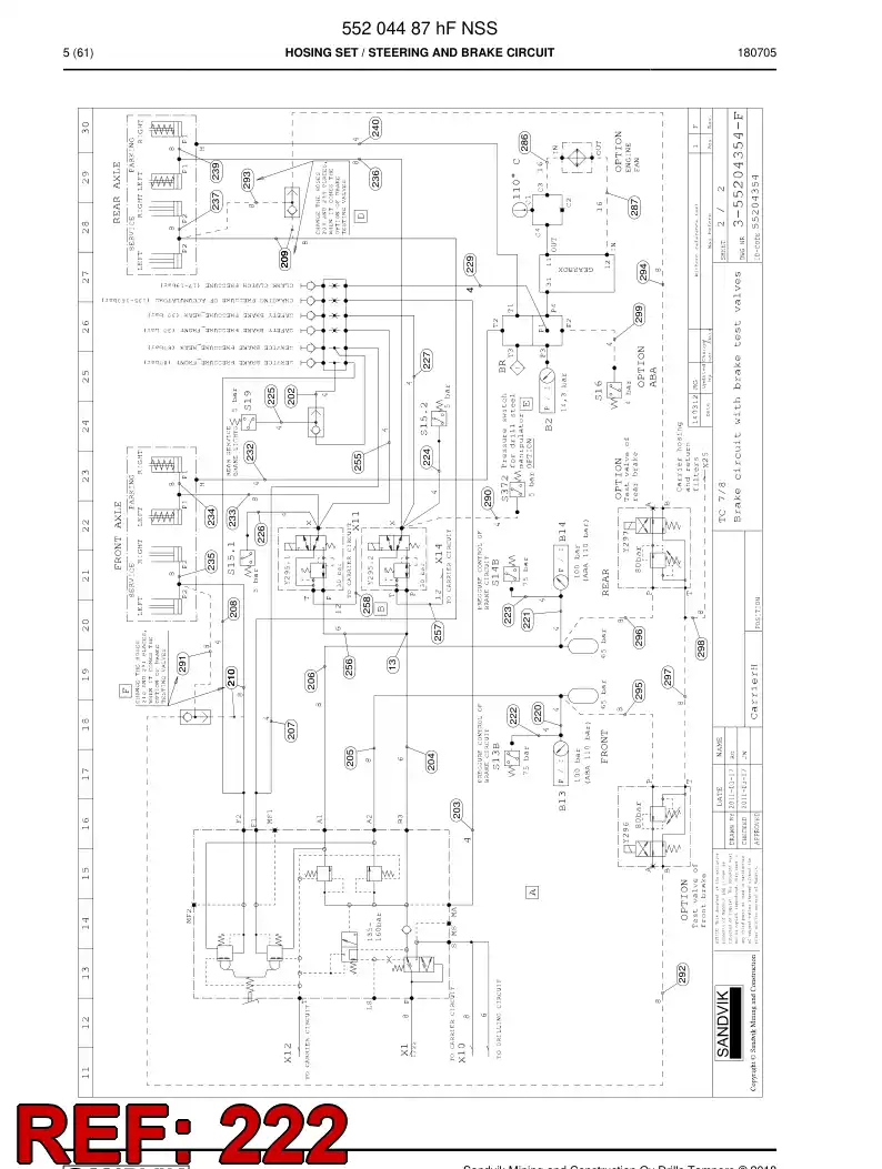 59217415b 592 174 15b Hose Assembly, Hydraulic - Sandvik Technical Drawing