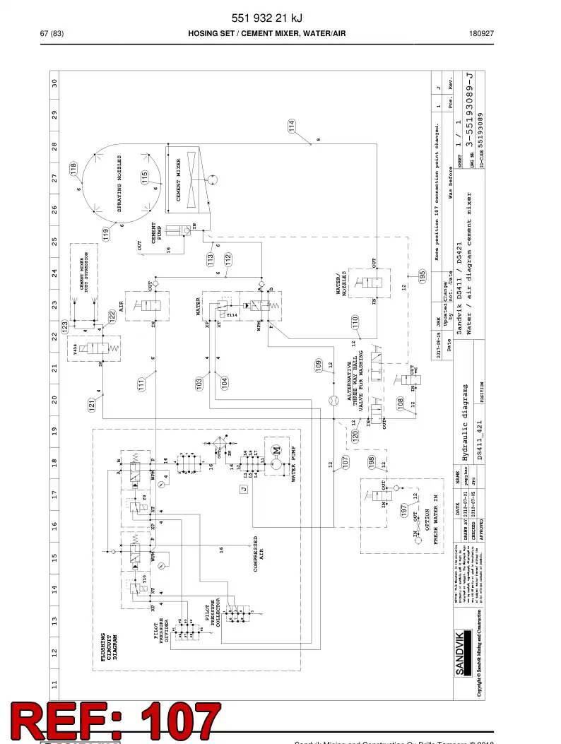 59217657 592 176 57 Hose Assembly, Hydraulic - Sandvik Technical Drawing