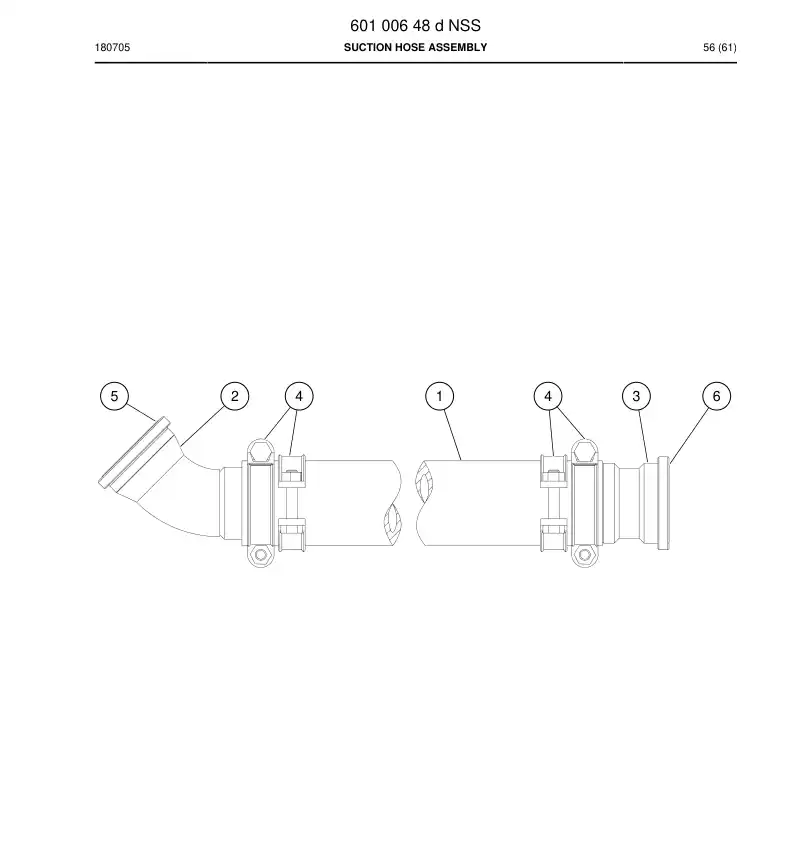 60100648d 601 006 48d Suction Hose Assembly - Sandvik Technical Drawing