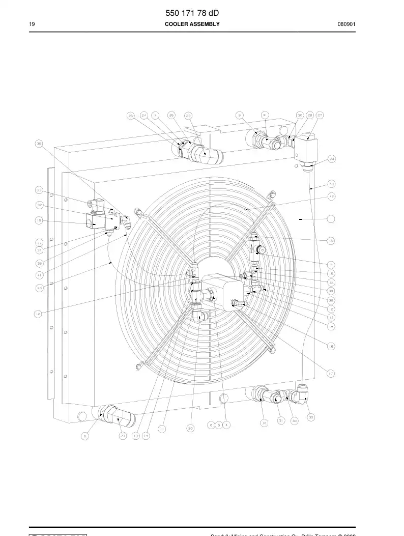60104139 601 041 39 Hose Assembly, Hydraulic - Sandvik Technical Drawing