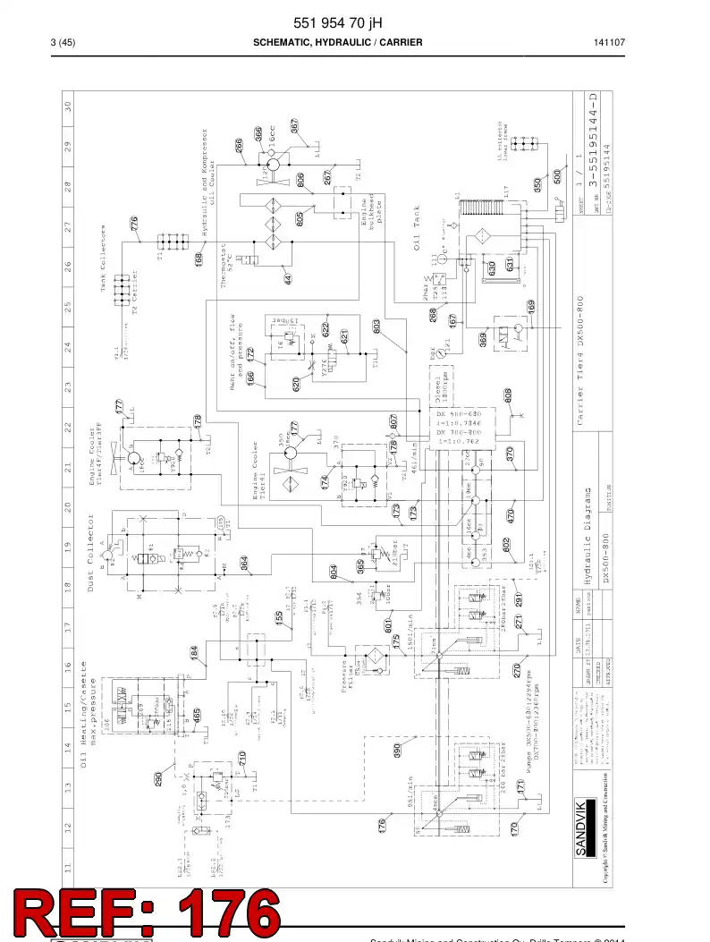 60108739a 601 087 39a HOSE ASSY - Sandvik Technical Drawing