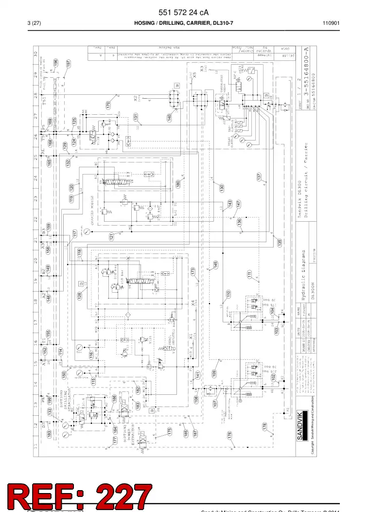 60109469a 601 094 69a Hose Assembly, Hydraulic - Sandvik Technical Drawing