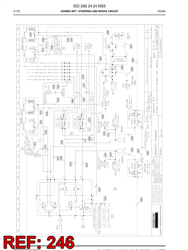 60134099a 601 340 99a Hose Assembly, Hydraulic - Sandvik Technical Drawing