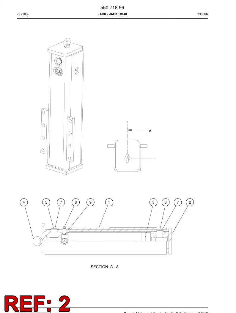 61355128a 613 551 28a Tube, Inner - Sandvik Technical Drawing