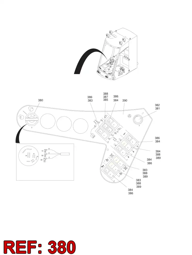 61426859 614 268 59 IGNITION SWITCH - Sandvik Technical Drawing