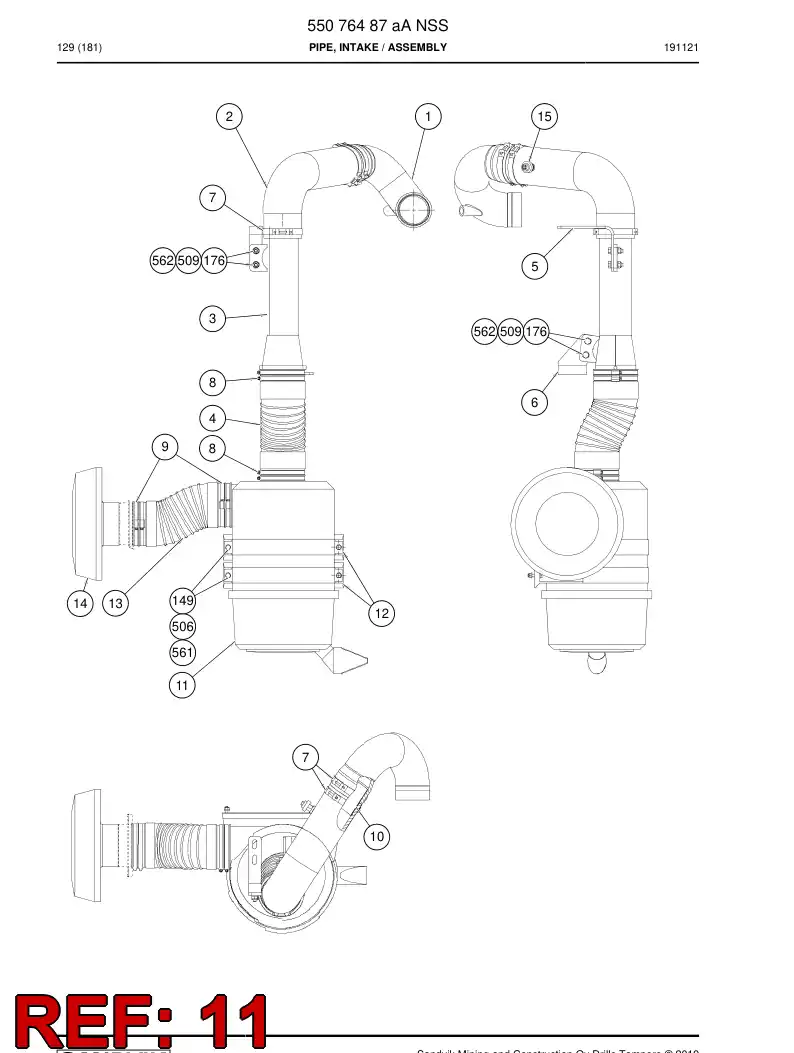 61452809b 614 528 09b Filter Element, Air - Sandvik Technical Drawing