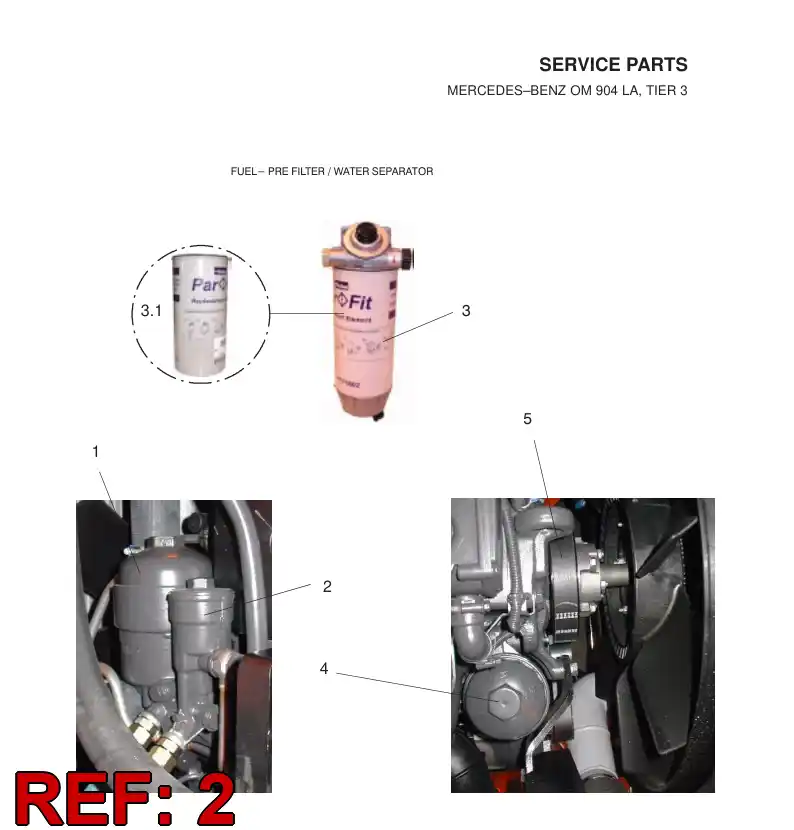 61507641 615 076 41 FUEL FILTER BEFORE FUEL PUMP - Sandvik Technical Drawing