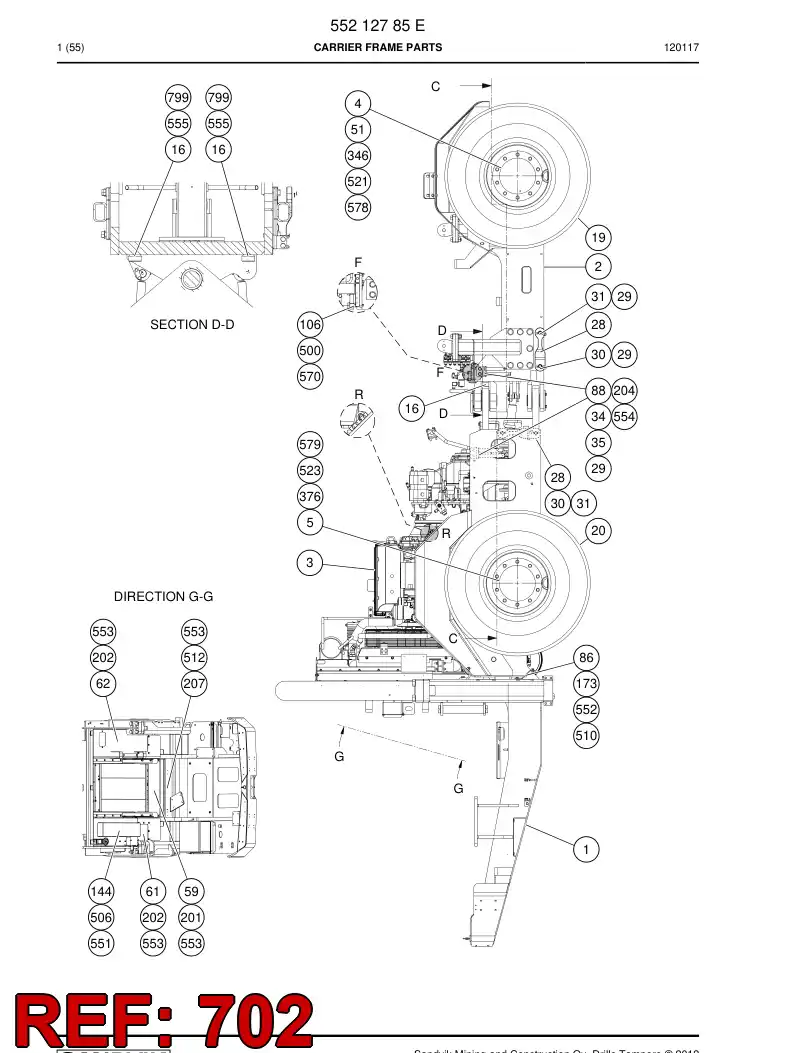 61507804a 615 078 04a Protective hose - Sandvik Technical Drawing