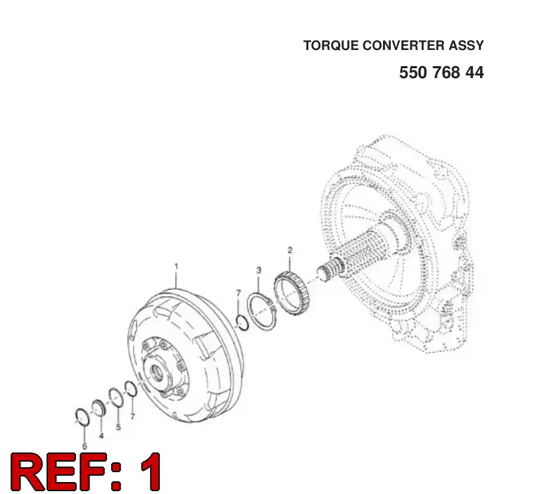 61508835 615 088 35 TORQUE CONVERTER ASSEMBLY - Sandvik Technical Drawing